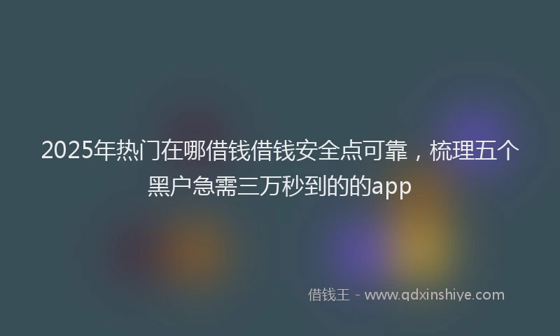 2025年热门在哪借钱借钱安全点可靠，梳理五个黑户急需三万秒到的的app