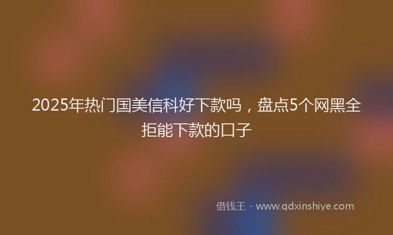2025年热门国美信科好下款吗，盘点5个网黑全拒能下款的口子