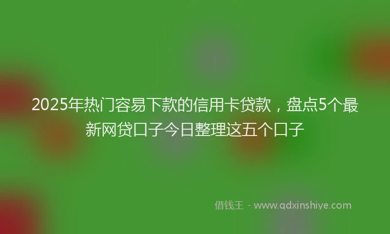 2025年热门容易下款的信用卡贷款，盘点5个最新网贷口子今日整理这五个口子