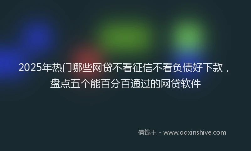 2025年热门哪些网贷不看征信不看负债好下款，盘点五个能百分百通过的网贷软件