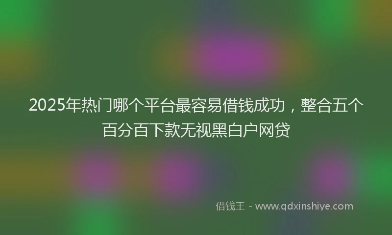 2025年热门哪个平台最容易借钱成功，整合五个百分百下款无视黑白户网贷