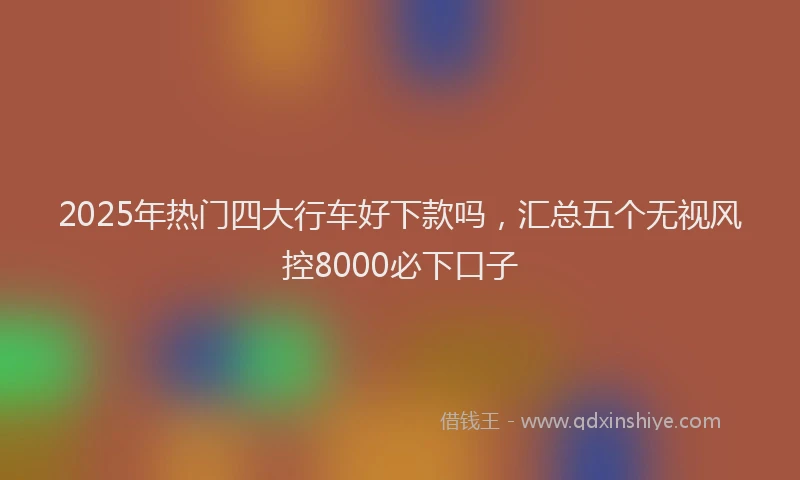 2025年热门四大行车好下款吗，汇总五个无视风控8000必下口子
