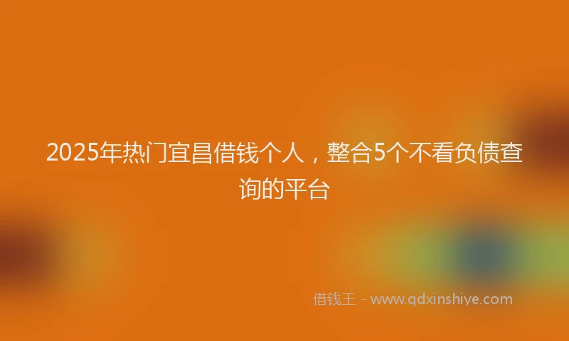 2025年热门宜昌借钱个人，整合5个不看负债查询的平台