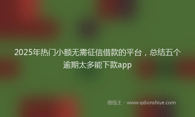 2025年热门小额无需征信借款的平台，总结五个逾期太多能下款app