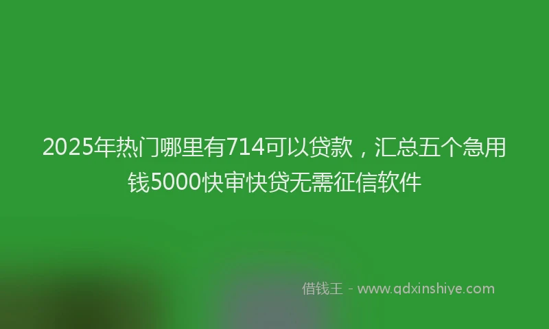 2025年热门哪里有714可以贷款，汇总五个急用钱5000快审快贷无需征信软件