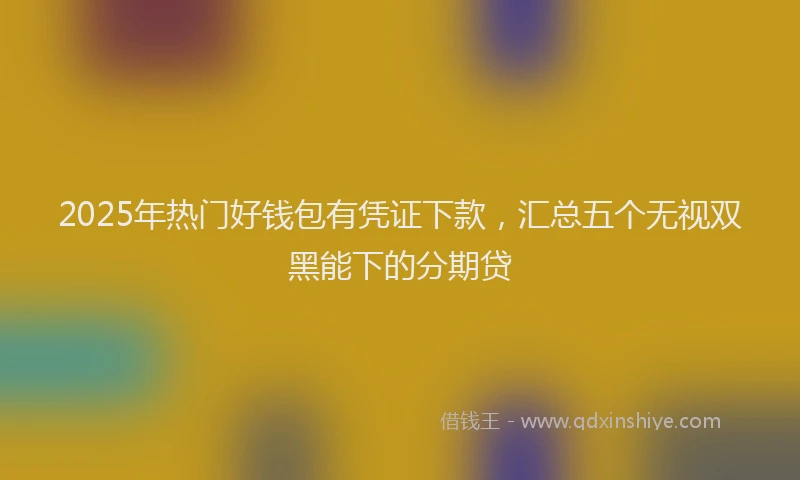 2025年热门好钱包有凭证下款，汇总五个无视双黑能下的分期贷