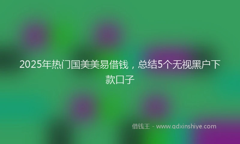 2025年热门国美美易借钱，总结5个无视黑户下款口子