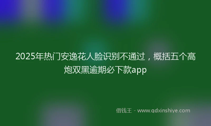 2025年热门安逸花人脸识别不通过，概括五个高炮双黑逾期必下款app