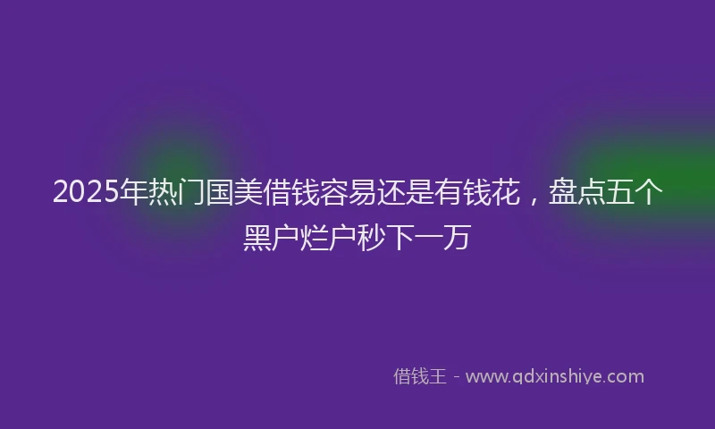 2025年热门国美借钱容易还是有钱花，盘点五个黑户烂户秒下一万