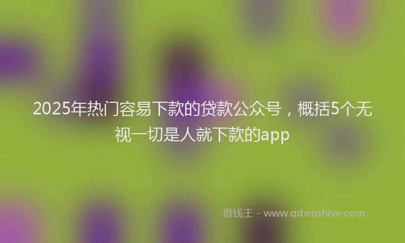 2025年热门容易下款的贷款公众号，概括5个无视一切是人就下款的app