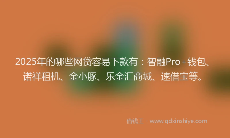 2025年的哪些网贷容易下款有：智融Pro+钱包、诺祥租机、金小豚、乐金汇商城、速借宝等。