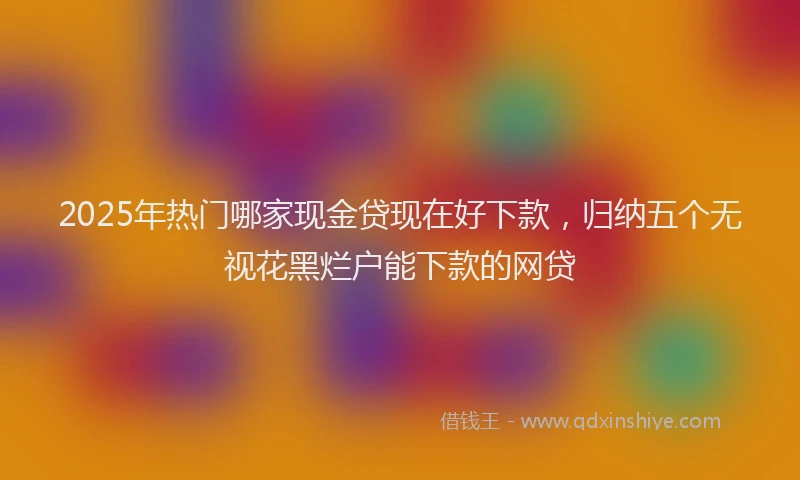 2025年热门哪家现金贷现在好下款，归纳五个无视花黑烂户能下款的网贷
