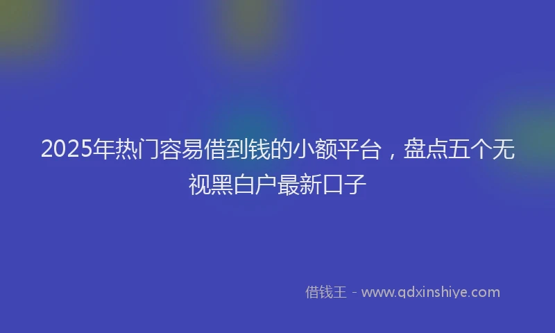 2025年热门容易借到钱的小额平台，盘点五个无视黑白户最新口子