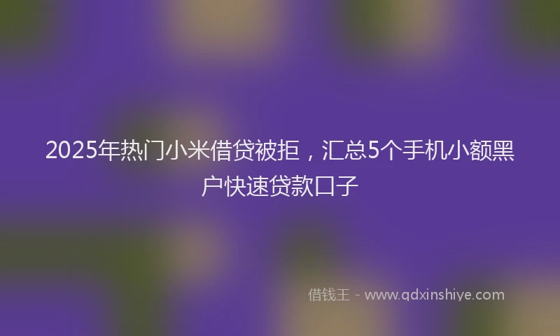 2025年热门小米借贷被拒，汇总5个手机小额黑户快速贷款口子