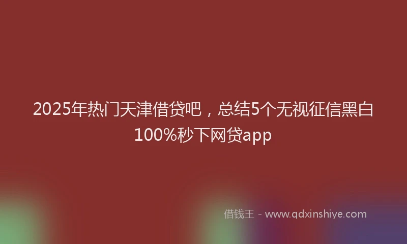 2025年热门天津借贷吧，总结5个无视征信黑白100%秒下网贷app