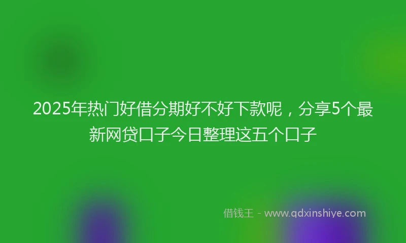 2025年热门好借分期好不好下款呢，分享5个最新网贷口子今日整理这五个口子