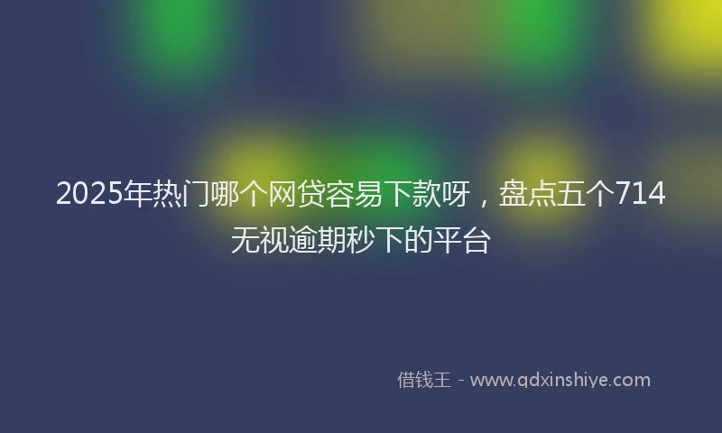 2025年热门哪个网贷容易下款呀，盘点五个714无视逾期秒下的平台