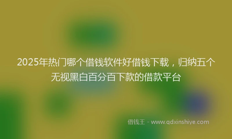 2025年热门哪个借钱软件好借钱下载，归纳五个无视黑白百分百下款的借款平台
