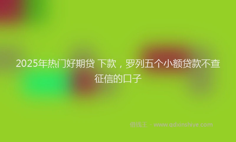 2025年热门好期贷 下款，罗列五个小额贷款不查征信的口子