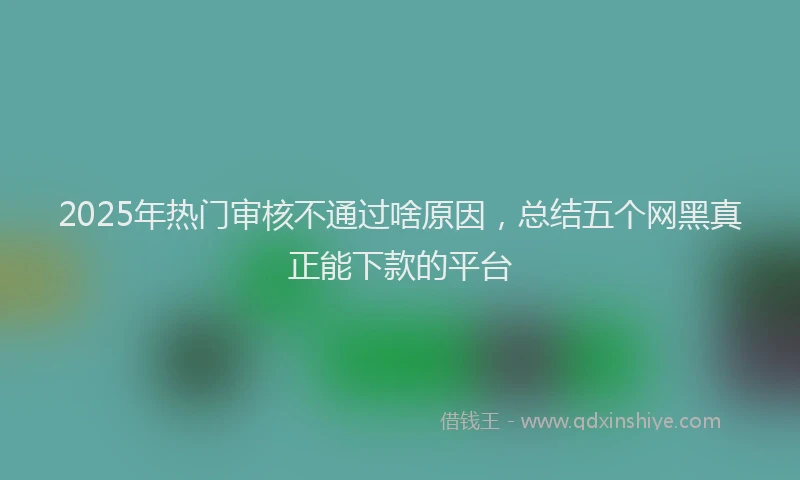 2025年热门审核不通过啥原因，总结五个网黑真正能下款的平台