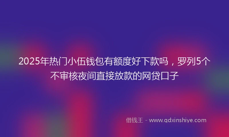 2025年热门小伍钱包有额度好下款吗，罗列5个不审核夜间直接放款的网贷口子