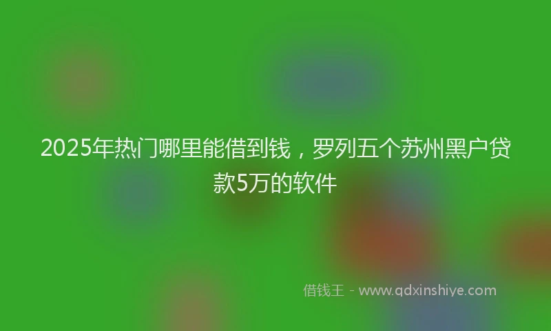 2025年热门哪里能借到钱，罗列五个苏州黑户贷款5万的软件