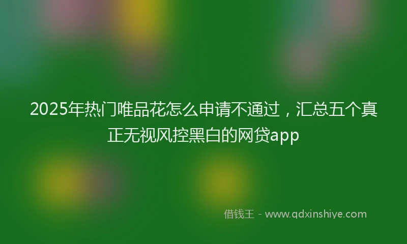 2025年热门唯品花怎么申请不通过，汇总五个真正无视风控黑白的网贷app