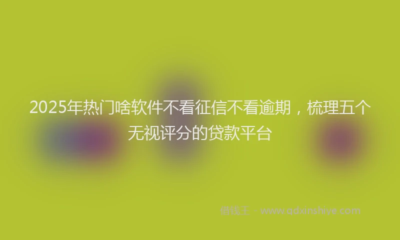 2025年热门啥软件不看征信不看逾期，梳理五个无视评分的贷款平台
