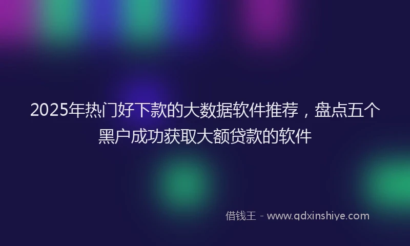 2025年热门好下款的大数据软件推荐，盘点五个黑户成功获取大额贷款的软件