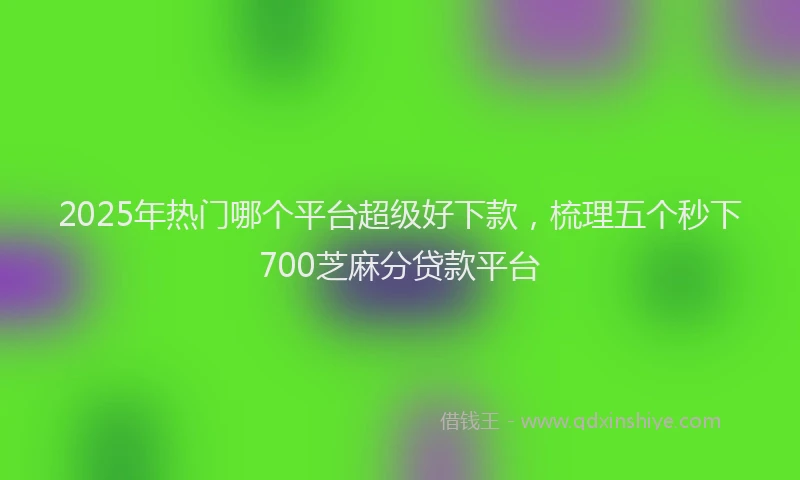 2025年热门哪个平台超级好下款，梳理五个秒下700芝麻分贷款平台