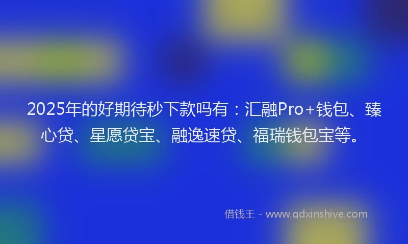 2025年的好期待秒下款吗有：汇融Pro+钱包、臻心贷、星愿贷宝、融逸速贷、福瑞钱包宝等。