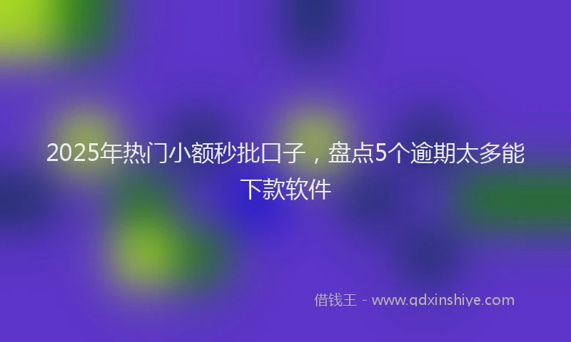 2025年热门小额秒批口子，盘点5个逾期太多能下款软件