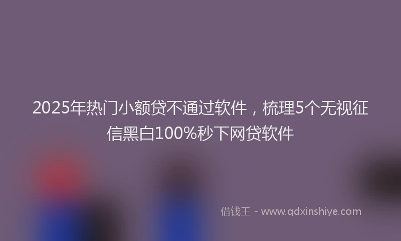 2025年热门小额贷不通过软件，梳理5个无视征信黑白100%秒下网贷软件