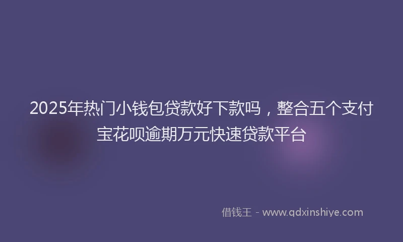 2025年热门小钱包贷款好下款吗，整合五个支付宝花呗逾期万元快速贷款平台