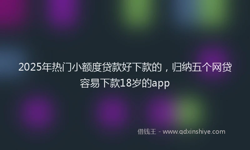 2025年热门小额度贷款好下款的，归纳五个网贷容易下款18岁的app