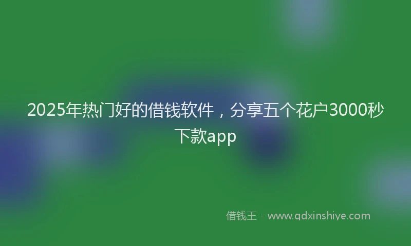 2025年热门好的借钱软件，分享五个花户3000秒下款app