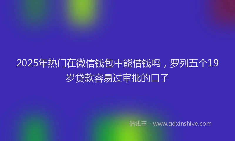 2025年热门在微信钱包中能借钱吗，罗列五个19岁贷款容易过审批的口子