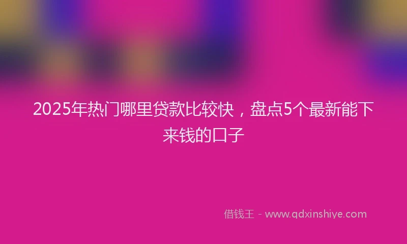 2025年热门哪里贷款比较快，盘点5个最新能下来钱的口子