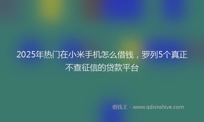 2025年热门在小米手机怎么借钱，罗列5个真正不查征信的贷款平台