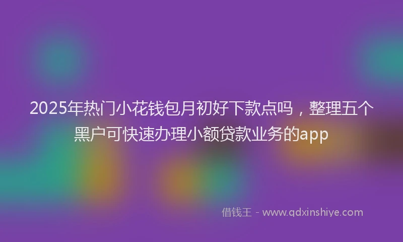 2025年热门小花钱包月初好下款点吗，整理五个黑户可快速办理小额贷款业务的app