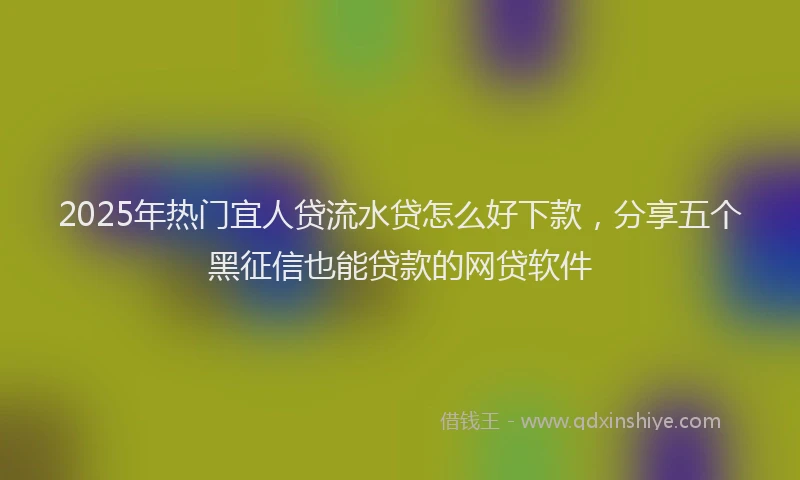 2025年热门宜人贷流水贷怎么好下款，分享五个黑征信也能贷款的网贷软件