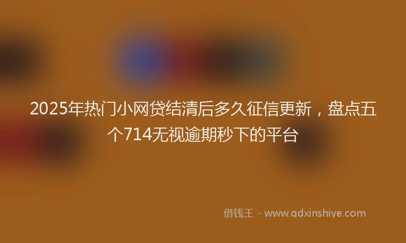2025年热门小网贷结清后多久征信更新，盘点五个714无视逾期秒下的平台