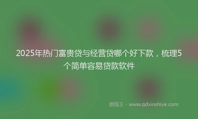 2025年热门富贵贷与经营贷哪个好下款，梳理5个简单容易贷款软件
