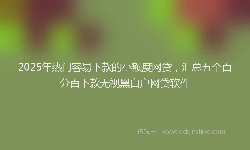 2025年热门容易下款的小额度网贷，汇总五个百分百下款无视黑白户网贷软件
