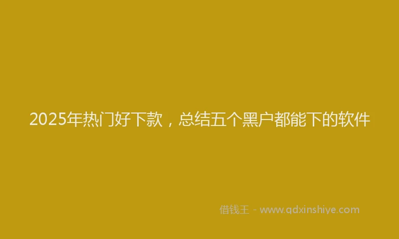 2025年热门好下款，总结五个黑户都能下的软件