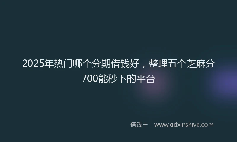 2025年热门哪个分期借钱好，整理五个芝麻分700能秒下的平台