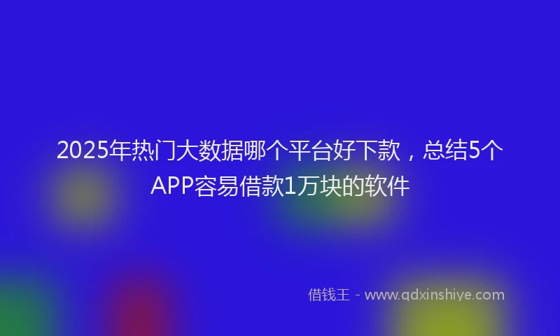 2025年热门大数据哪个平台好下款，总结5个APP容易借款1万块的软件