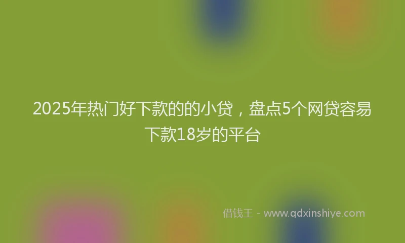 2025年热门好下款的的小贷，盘点5个网贷容易下款18岁的平台