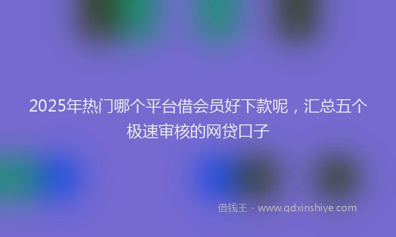 2025年热门哪个平台借会员好下款呢，汇总五个极速审核的网贷口子
