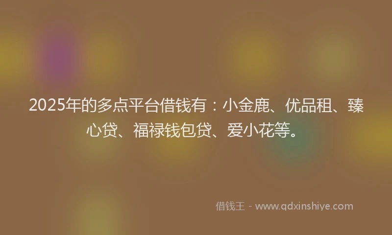 2025年的多点平台借钱有：小金鹿、优品租、臻心贷、福禄钱包贷、爱小花等。